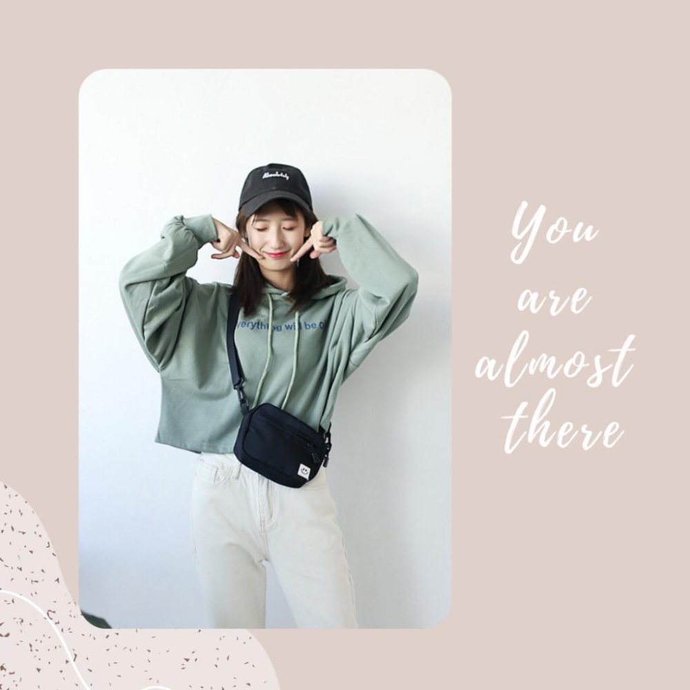 [現貨在台] 簡約尼龍微笑小方包 手機包 側背包 斜跨包 3色可選-細節圖6