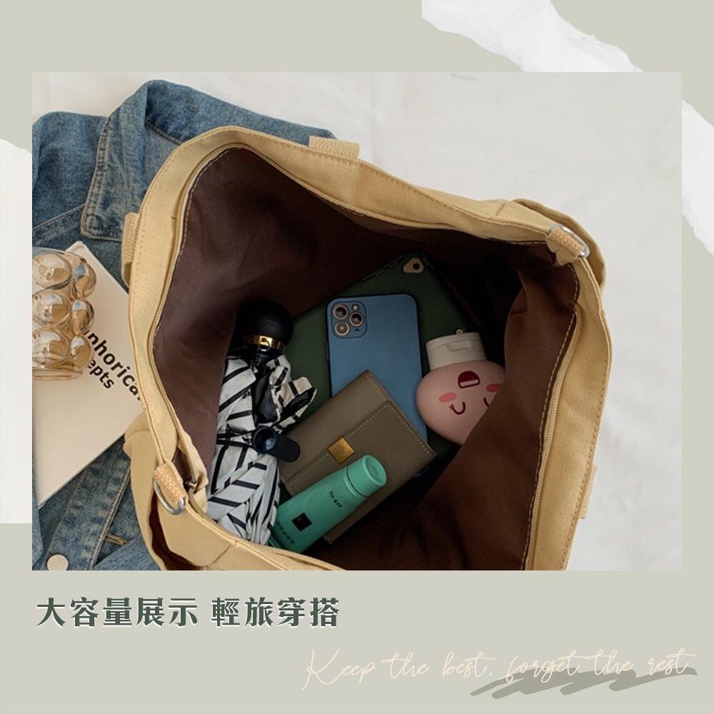 [現貨在台] 韓版休閒兩用托特 大容量 休閒百搭 肩背包 手提包 側背包 學生包 3色可選-細節圖4