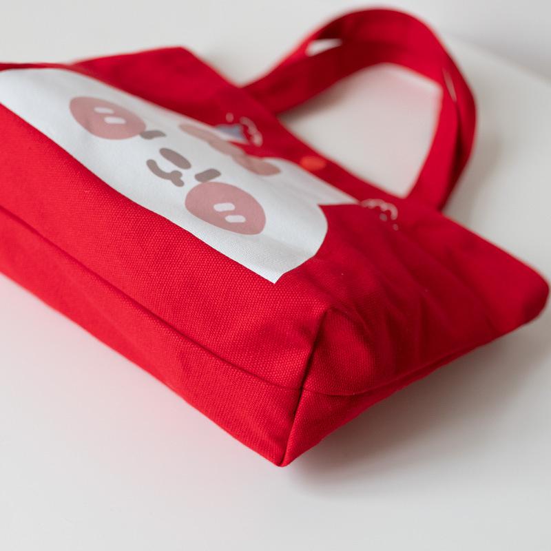 [現貨在台] 草莓兔兔手提小布包 手提袋 休閒時尚 帆布包 3色可選-細節圖7