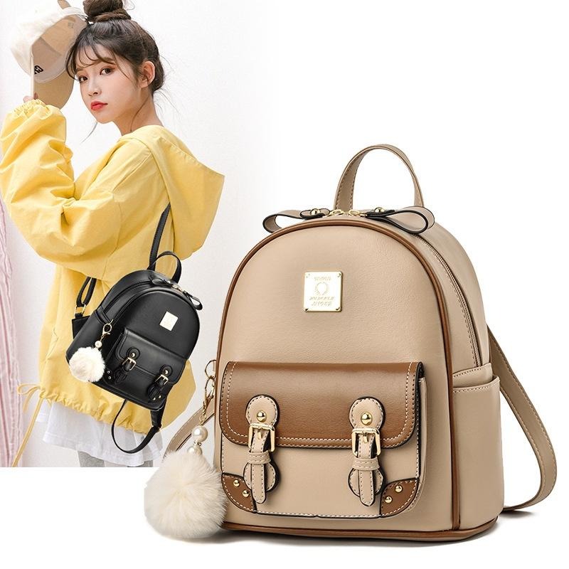 [現貨在台] 質感學院風金屬牌後背包 學生包 時尚風格 3色可選-細節圖6