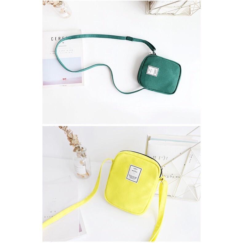 [現貨在台] 休閒帆布手機小方包 側背包 台灣現貨 4色可選-細節圖4