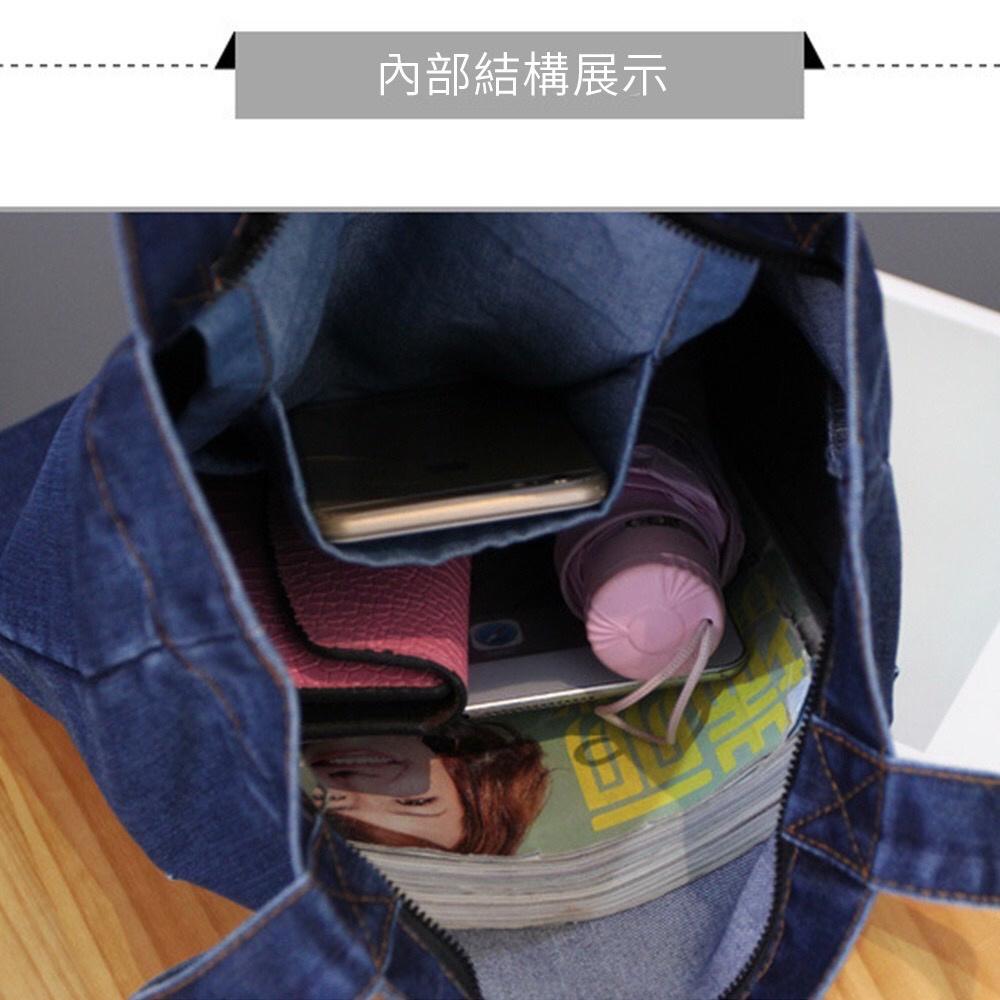 [現貨在台] 休閒風牛仔布包 台灣現貨 牛仔包 肩背包 手提包 包包 兩色任選 百搭首選~-細節圖4