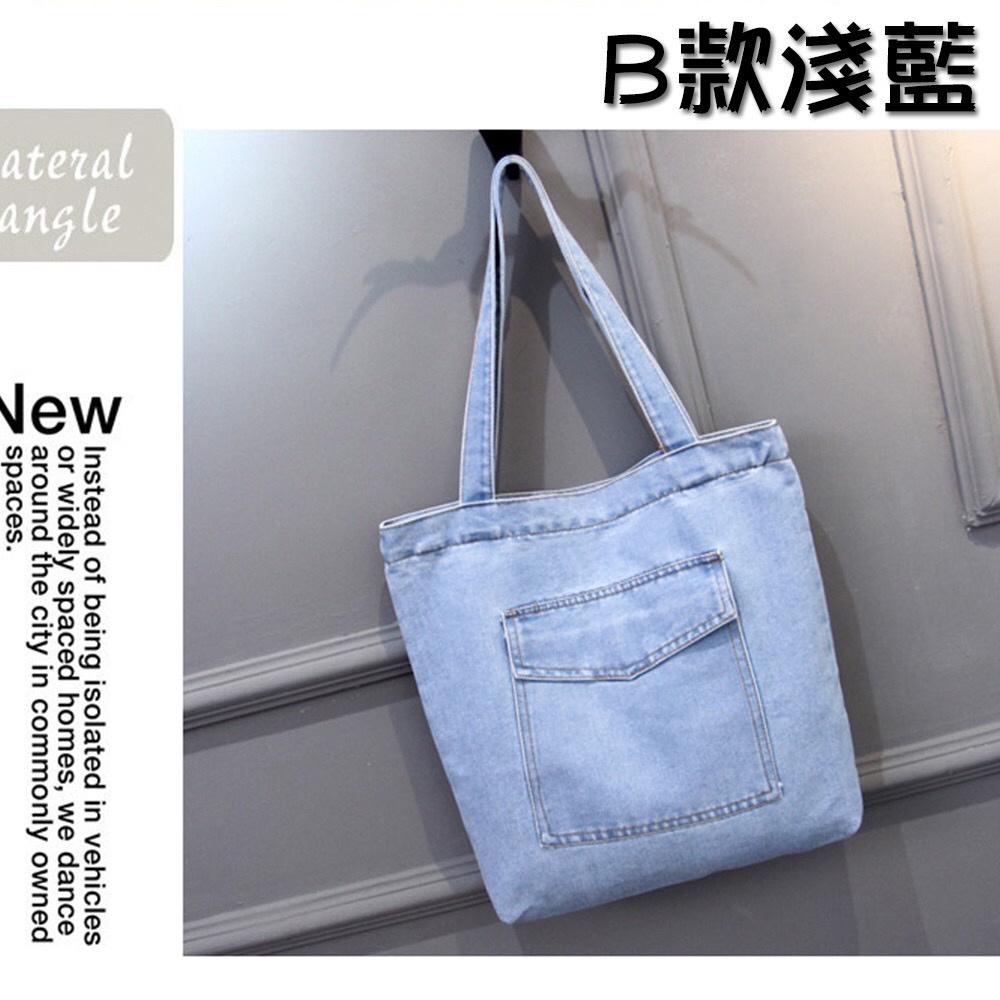 [現貨在台] 休閒風牛仔布包 台灣現貨 牛仔包 肩背包 手提包 包包 兩色任選 百搭首選~-細節圖8