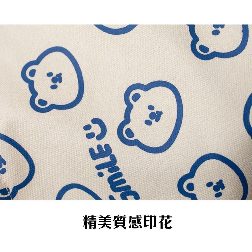 [現貨在台] 微笑熊圓筒帆布手提包 小布包 圓筒包 台灣現貨 3色可選-細節圖4