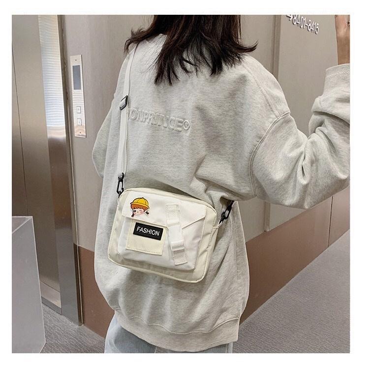 [現貨在台] 小文青肩背尼龍布包  休閒百搭 簡單出遊 肩背 斜背包 肩背包 5色-細節圖6