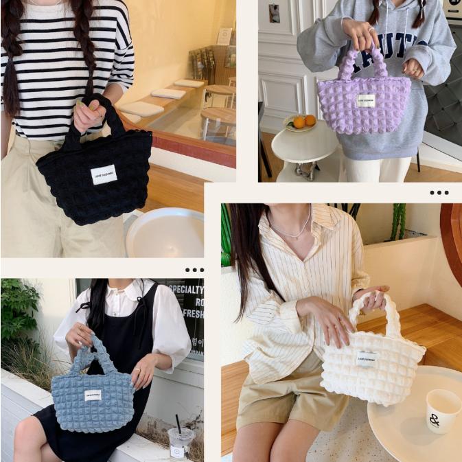 [現貨在台] 皺褶泡泡雲朵手提包/肩背包 10色可選-細節圖2