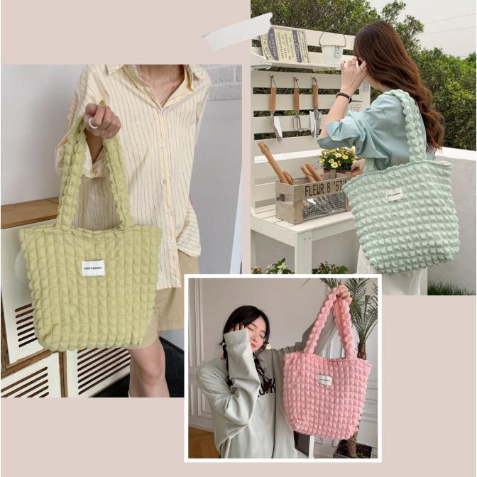 [現貨在台] 皺褶泡泡雲朵手提包/肩背包 10色可選-細節圖3