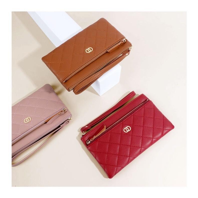 [現貨在台] 小香菱格紋雙層手拿包 皮夾 晚宴包 6色-細節圖2