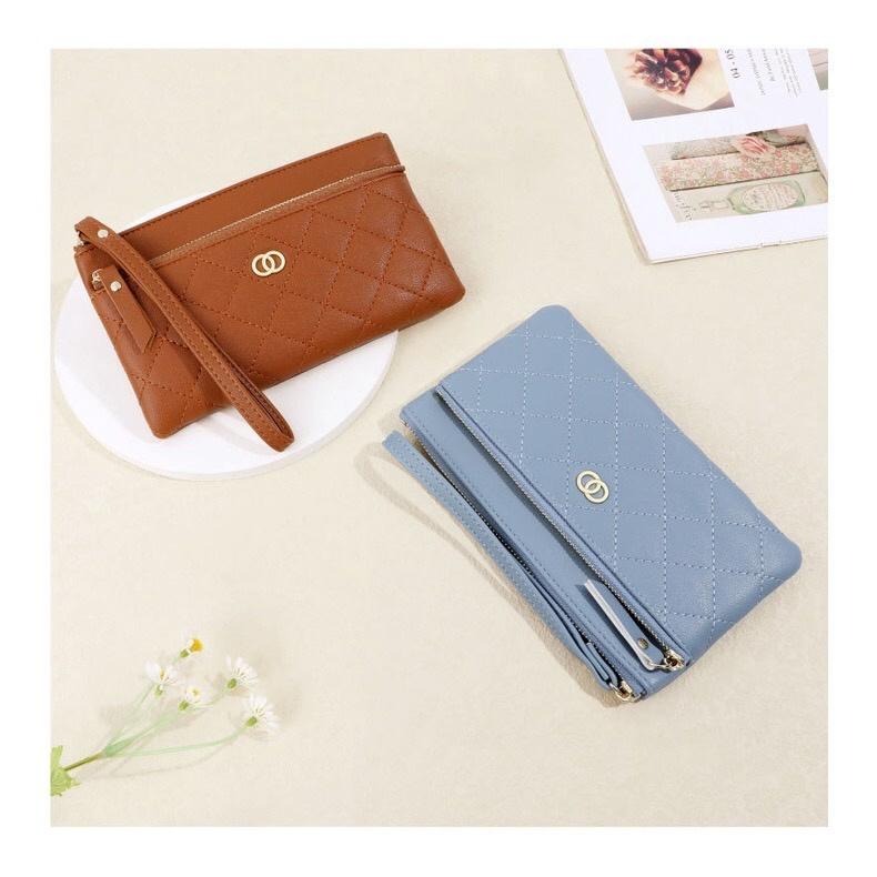 [現貨在台] 小香菱格紋雙層手拿包 皮夾 晚宴包 6色-細節圖3