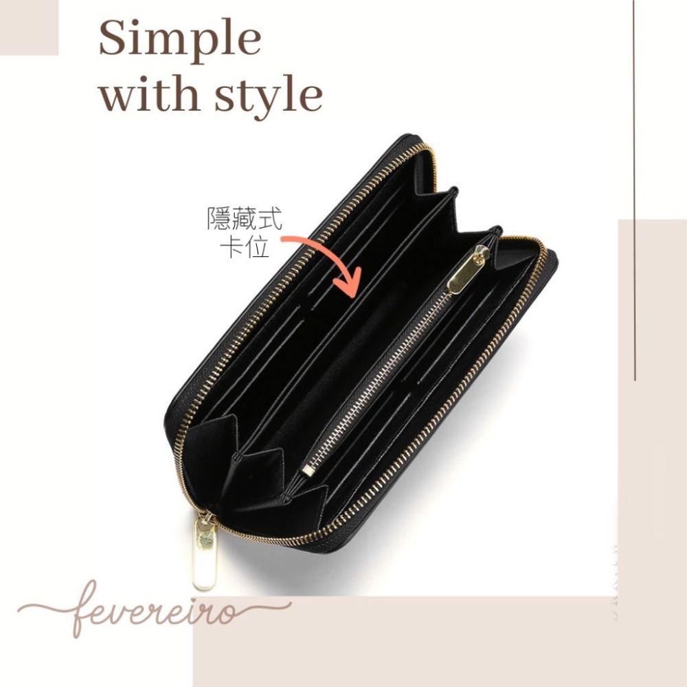 [現貨] 質感水波紋8卡拉鍊皮夾 長夾 11色可選-細節圖6