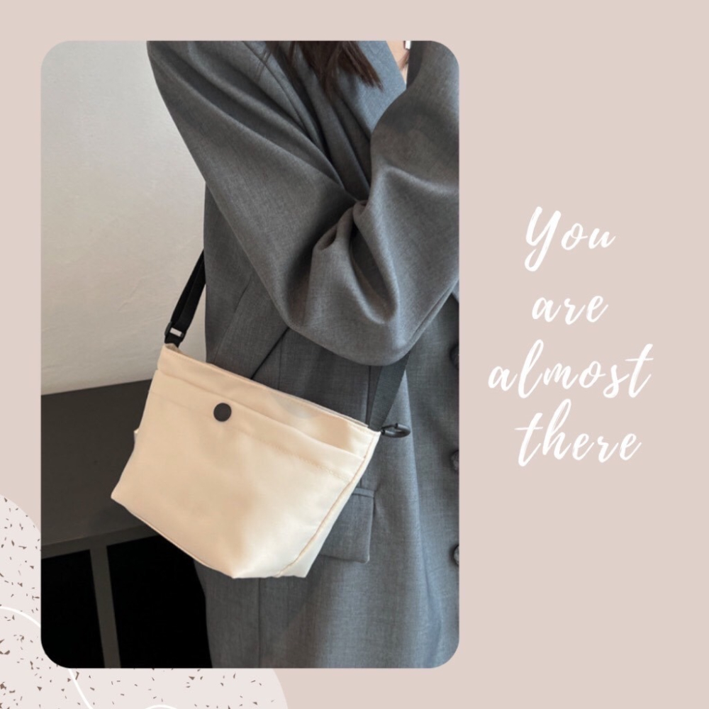 簡約純色尼龍斜跨小包 手機包 隨身包 水餃包 牛角包 經典百搭 休閒時尚 4色可選-細節圖2