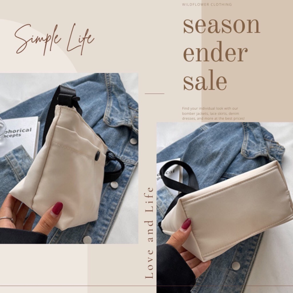 簡約純色尼龍斜跨小包 手機包 隨身包 水餃包 牛角包 經典百搭 休閒時尚 4色可選-細節圖3