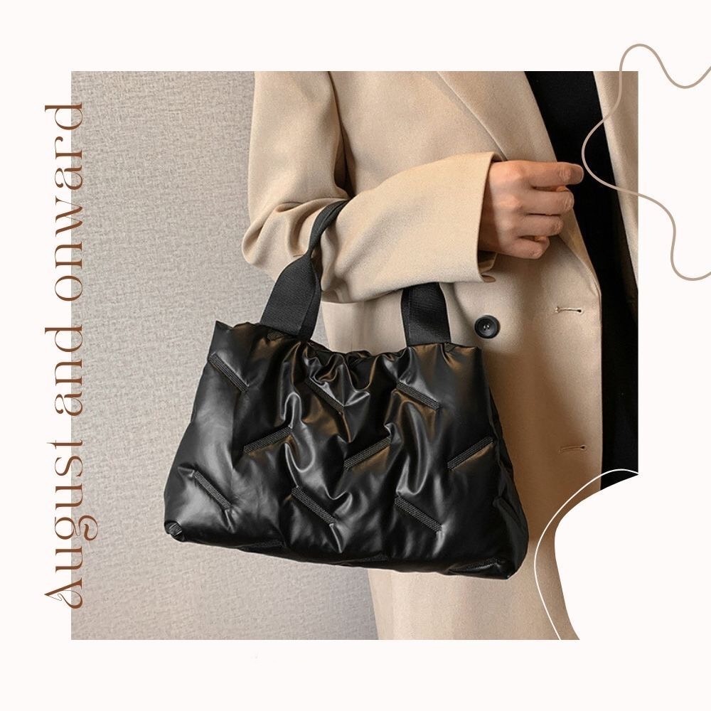 時尚科技感羽絨棉手提包 手提袋 4色可選-細節圖3