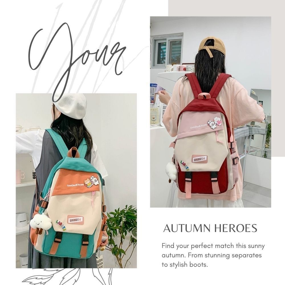 RABBIT活力拚色大容量後背包 4色可選-細節圖2