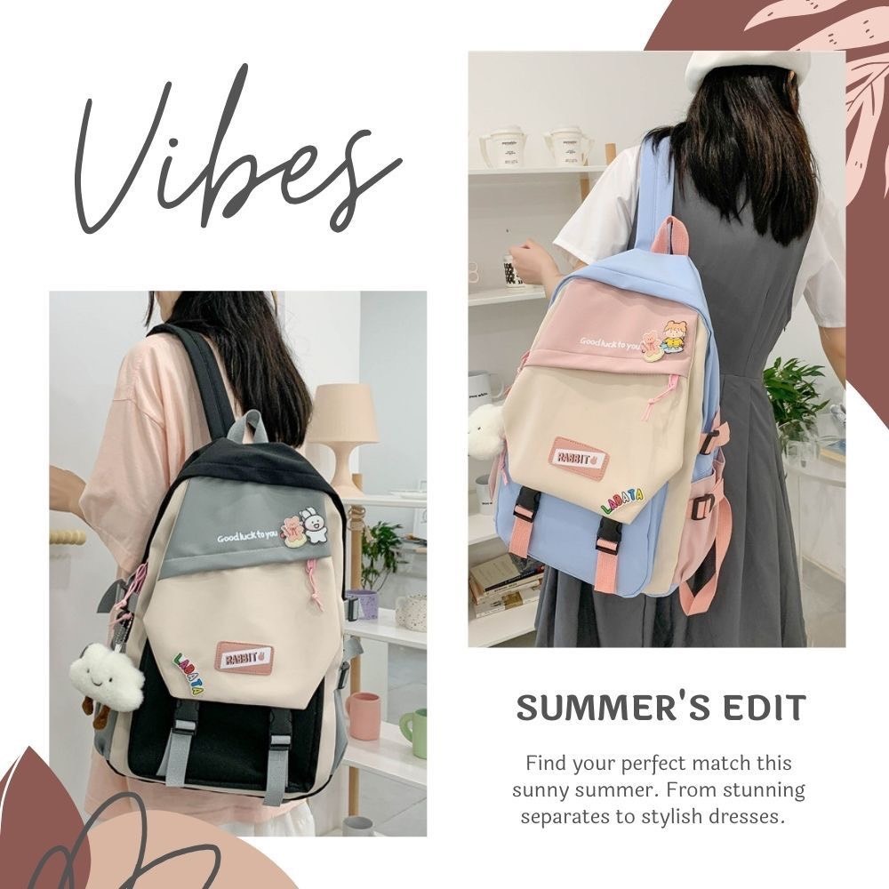 RABBIT活力拚色大容量後背包 4色可選-細節圖3