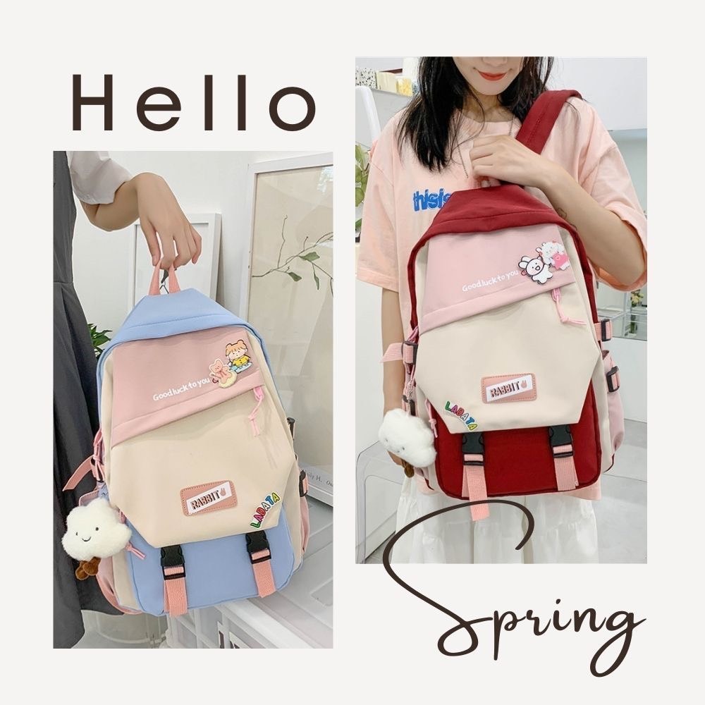 RABBIT活力拚色大容量後背包 4色可選-細節圖4