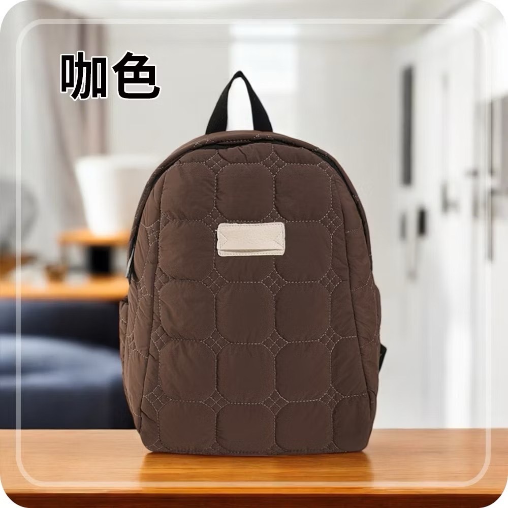 皮標復古方圓質感鋪棉後背包 學生包 5色可選-規格圖8