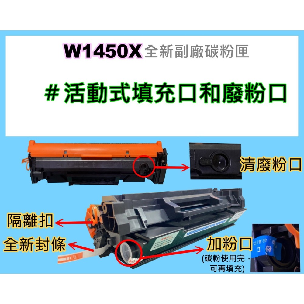 南部資訊【附發票/無晶片/145X】3003dw/dn/3103fdn/3103fdw副廠填充碳粉匣W1450X-細節圖3