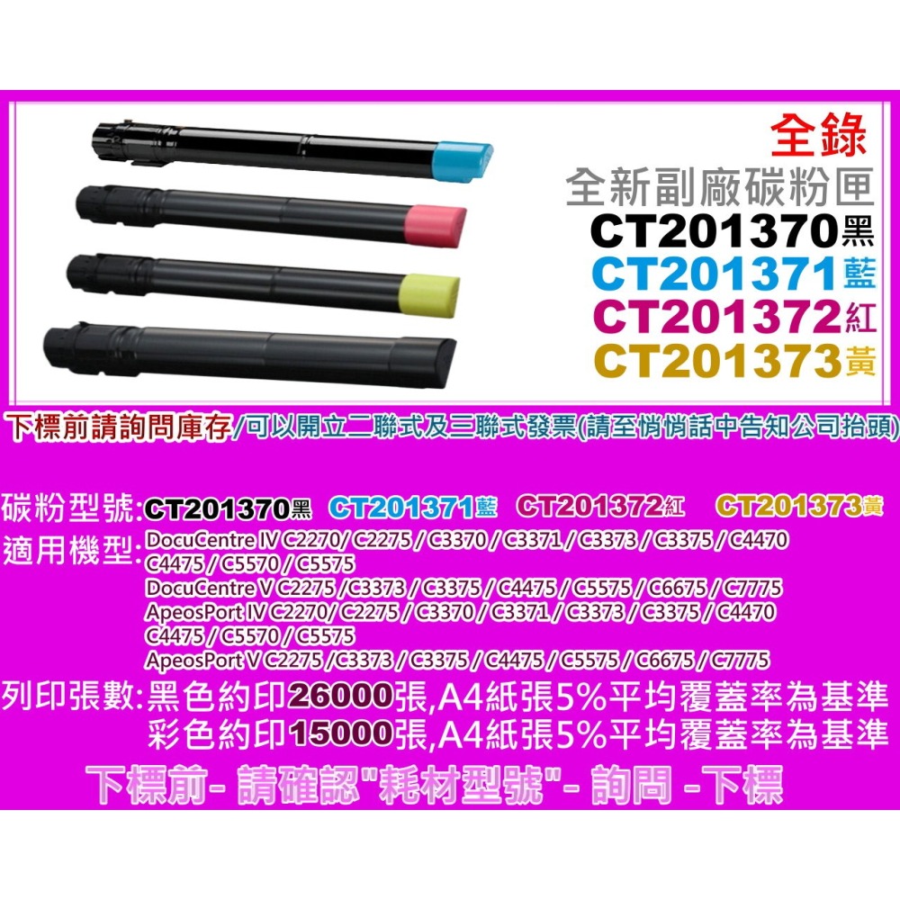 南部資訊C2270/C3370/C3371/C3373/C3375/C4470副廠匣CT201370~CT201373-細節圖2