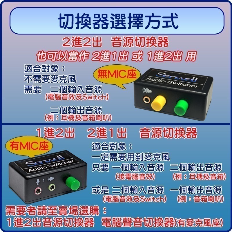 2進2出音源切換器  2進1出音源切換器  Switch聲音切換器  電腦聲音切換器 3.5mm音頻切換器 二進一出切換-細節圖6