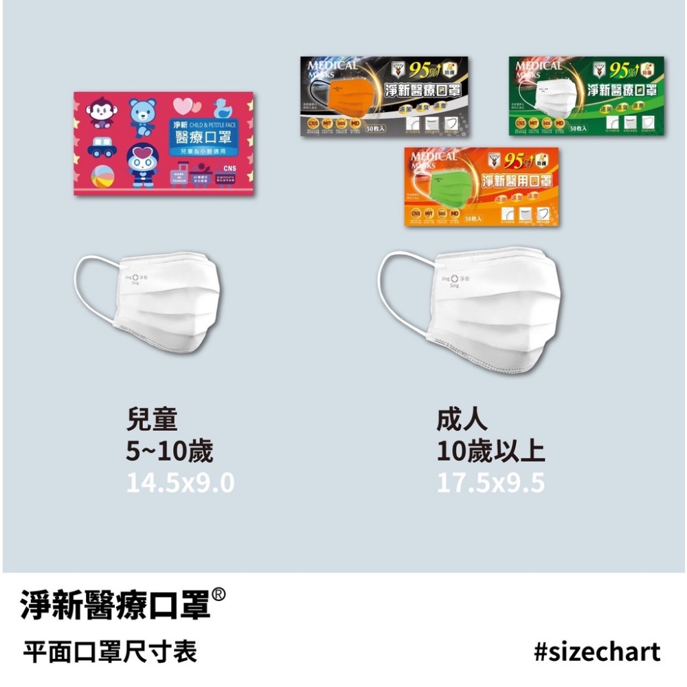 淨新 黑色 基品色 平面口罩 50入/盒 成人口罩 兒童口罩 醫療口罩-細節圖4