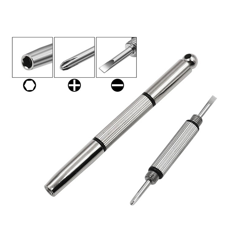 ⭐️曉曉賣場⭐️三合一螺絲起子 三用螺絲起子 眼鏡三用螺絲起子 多功能螺絲起子 三合一眼鏡螺絲起子 鑰匙圈隨身螺絲起子-細節圖2