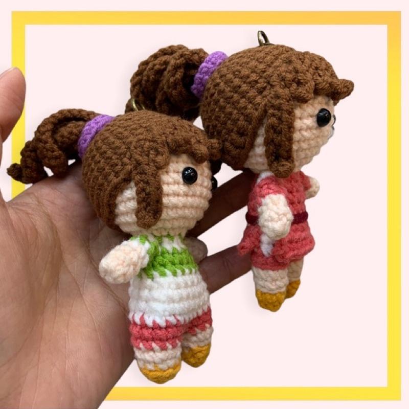 神隱少女鉤針娃娃 手作娃娃 千與千尋娃娃 娃娃吊飾 千尋吊飾-細節圖2