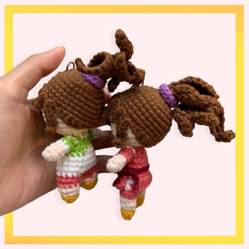 神隱少女鉤針娃娃 手作娃娃 千與千尋娃娃 娃娃吊飾 千尋吊飾-細節圖3