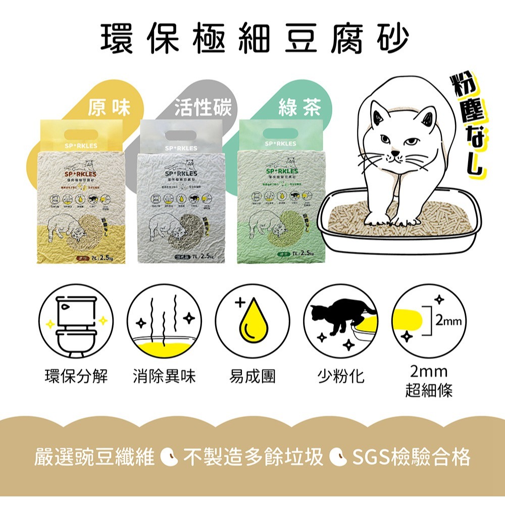 【⚡免運】SPARKLES🔥環保極細豆腐砂｜原味、活性碳、綠茶📢譽的生活美食舖-規格圖3