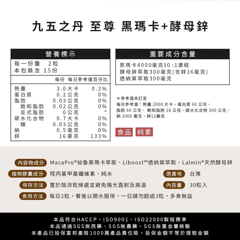 【免運】九五之丹🔥至尊．黑瑪卡＋酵母鋅｜多件優惠🔸能量爆發🔸透納葉📢譽的生食舖【保證正品】【📌25/11】-規格圖7