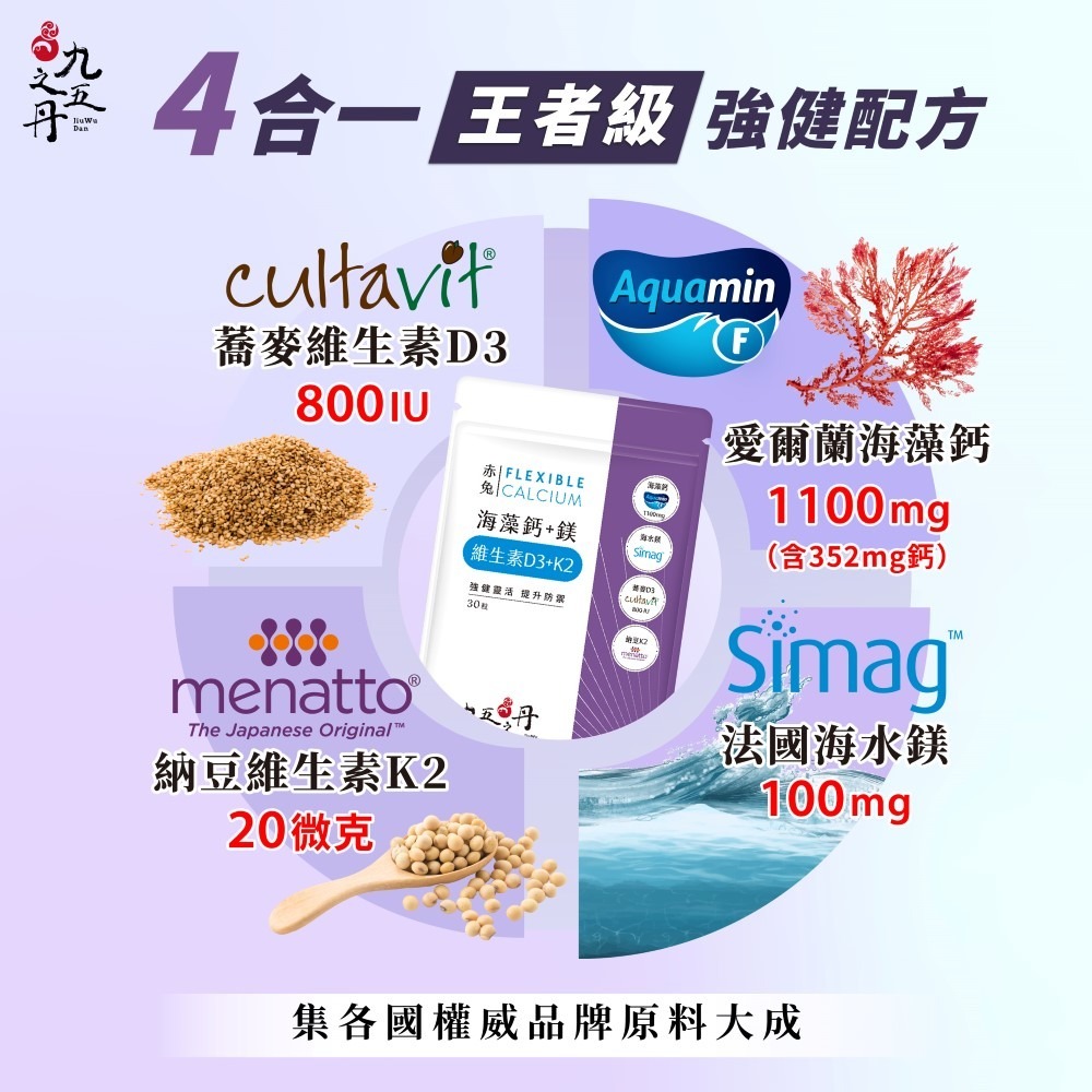 【免運】九五之丹🔥赤兔．海藻鈣鎂D3K2｜多件優惠🔸強健靈活🔸提升防禦📢譽的生食舖【保證正品】【📌25/11】-細節圖2