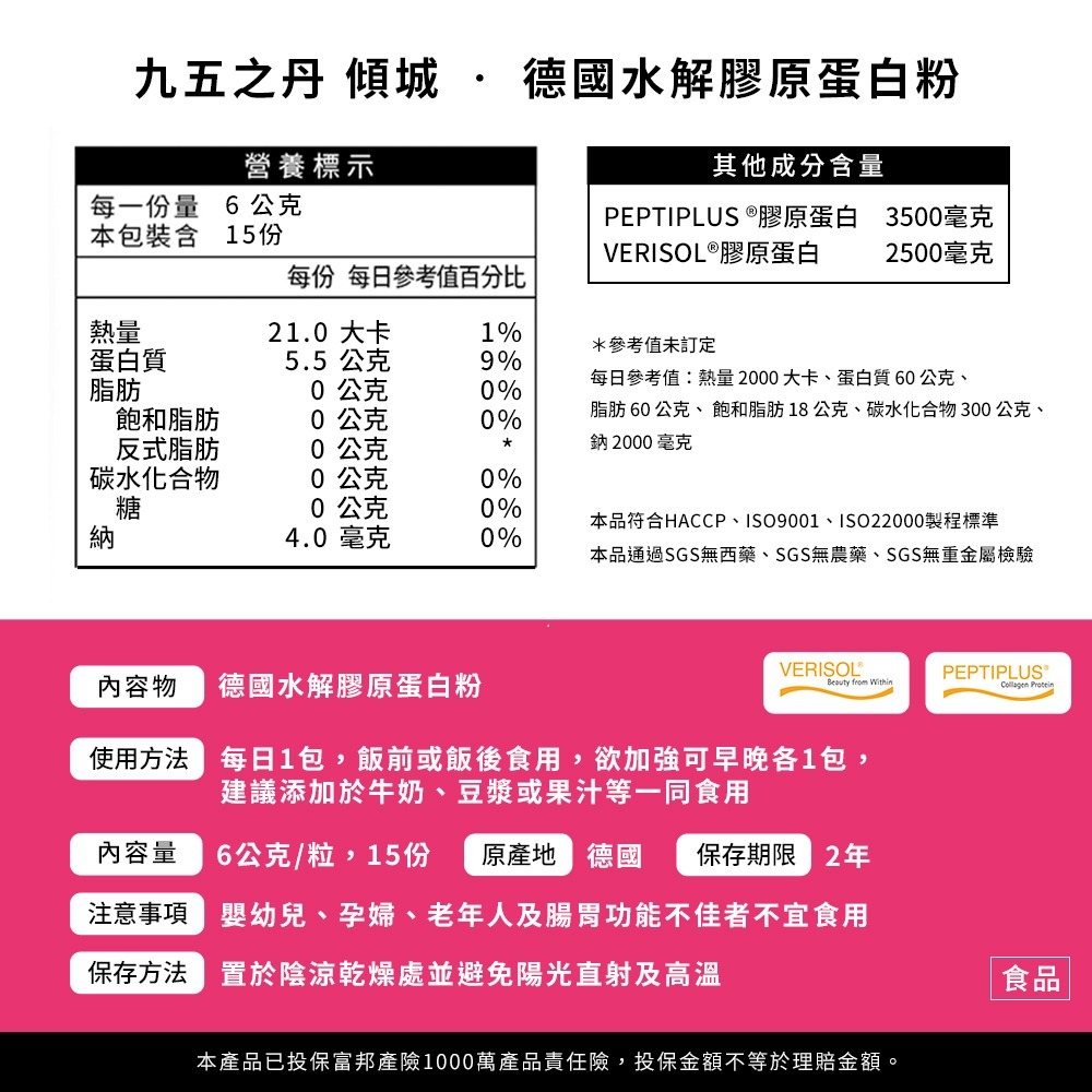 【免運】九五之丹🔥傾城．德國水解膠原蛋白粉｜多件優惠🔸天然萃取🔸無色素📢譽的生食舖【保證正品】【📌25/11】-細節圖10