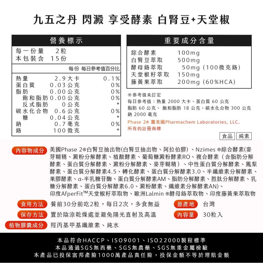 💊閃澱．享受酵素＋白腎豆｜30粒