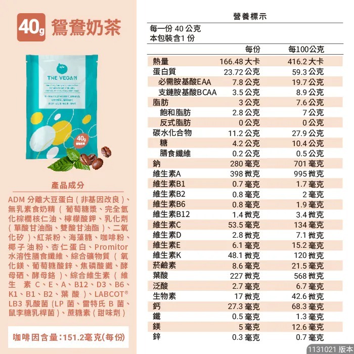 【⚡免運】THE VEGAN 樂維根🔥植物性分離大豆蛋白｜MIT台灣製造📢譽的生活美食舖【25/02/20】-規格圖11