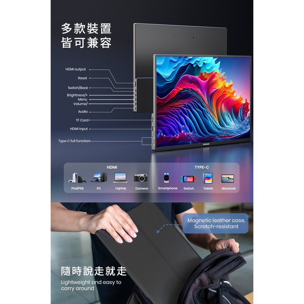 【免運】Kinhank🔥16型IPS可攜式螢幕｜Google TV、聯網📢譽的生食舖【保證正品】【📌25/06】-細節圖6