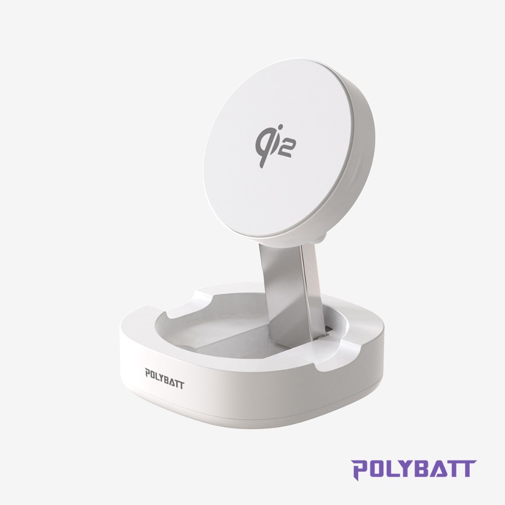 ✅Qi12｜磁吸式多角度可調充電座｜白色