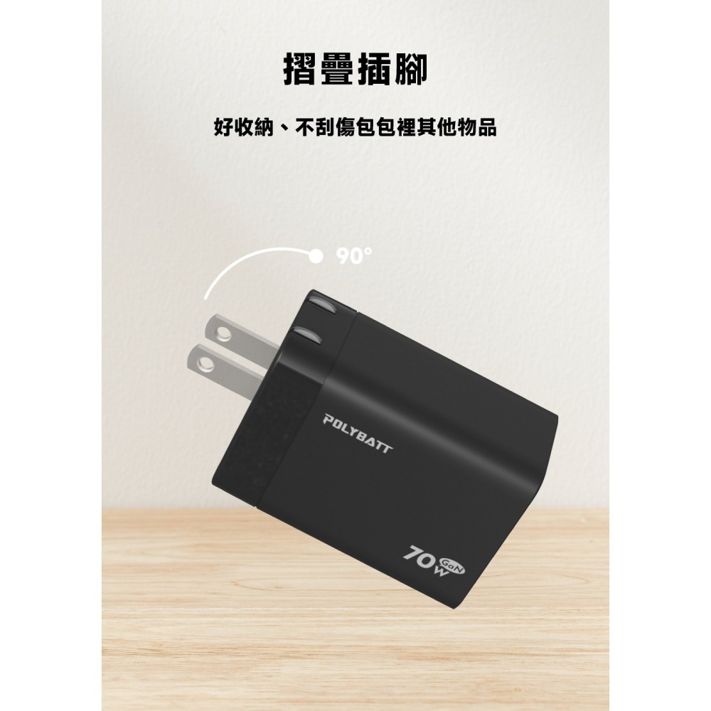 【免運】POLYBATT🔥氮化鎵旅行充電器｜70W🔸快充📢譽的生食舖【保證正品】【📌25/07】-細節圖7