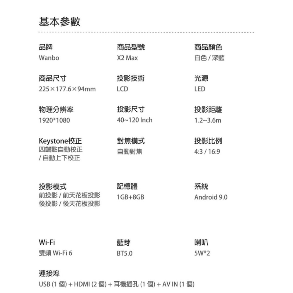 ✅X2 Max 智慧投影機｜深藍