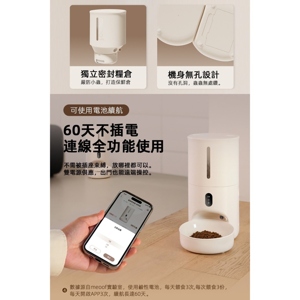 【免運】meoof🔥4L蛋捲餵食器【視訊版－獨享碗】｜錄影🔸廣角🔸無線📢譽的生食舖【保證正品】【📌25/08】-細節圖9