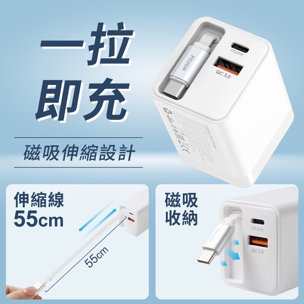 【免運】DTAudio🔥CHRE 45W伸縮快充頭｜多件優惠🔸設備同時充📢譽的生食舖【保證正品】【📌25/10】-細節圖6