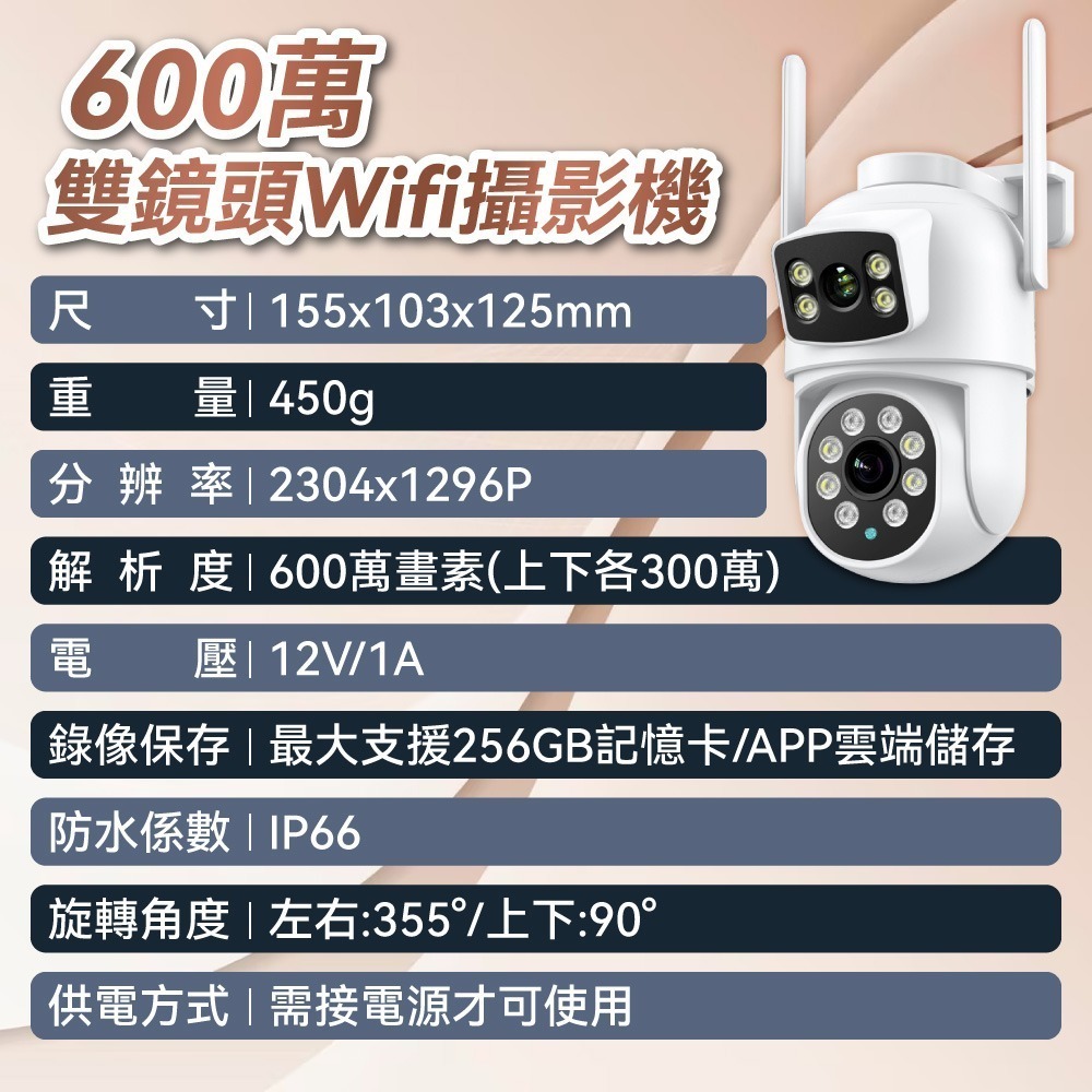 【免運】DTAudio🔥2K雙鏡頭WIIFI攝影機｜多件優惠🔸手機監控📢譽的生食舖【保證正品】【📌25/10】-規格圖11