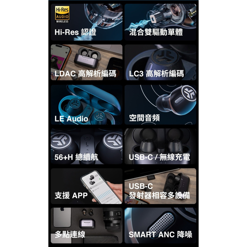 【會員優惠】JLab🔥Epic Lab Edition 降噪真無線藍牙耳機｜HiRes📢譽的生活美食舖📌25/12-細節圖2
