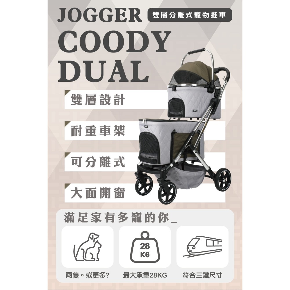 【會員優惠】JPW🔥Coody dual 雙層分離式寵物推車｜耐重車架🔸可分離式📢譽的生活美食舖📌25/12-規格圖11