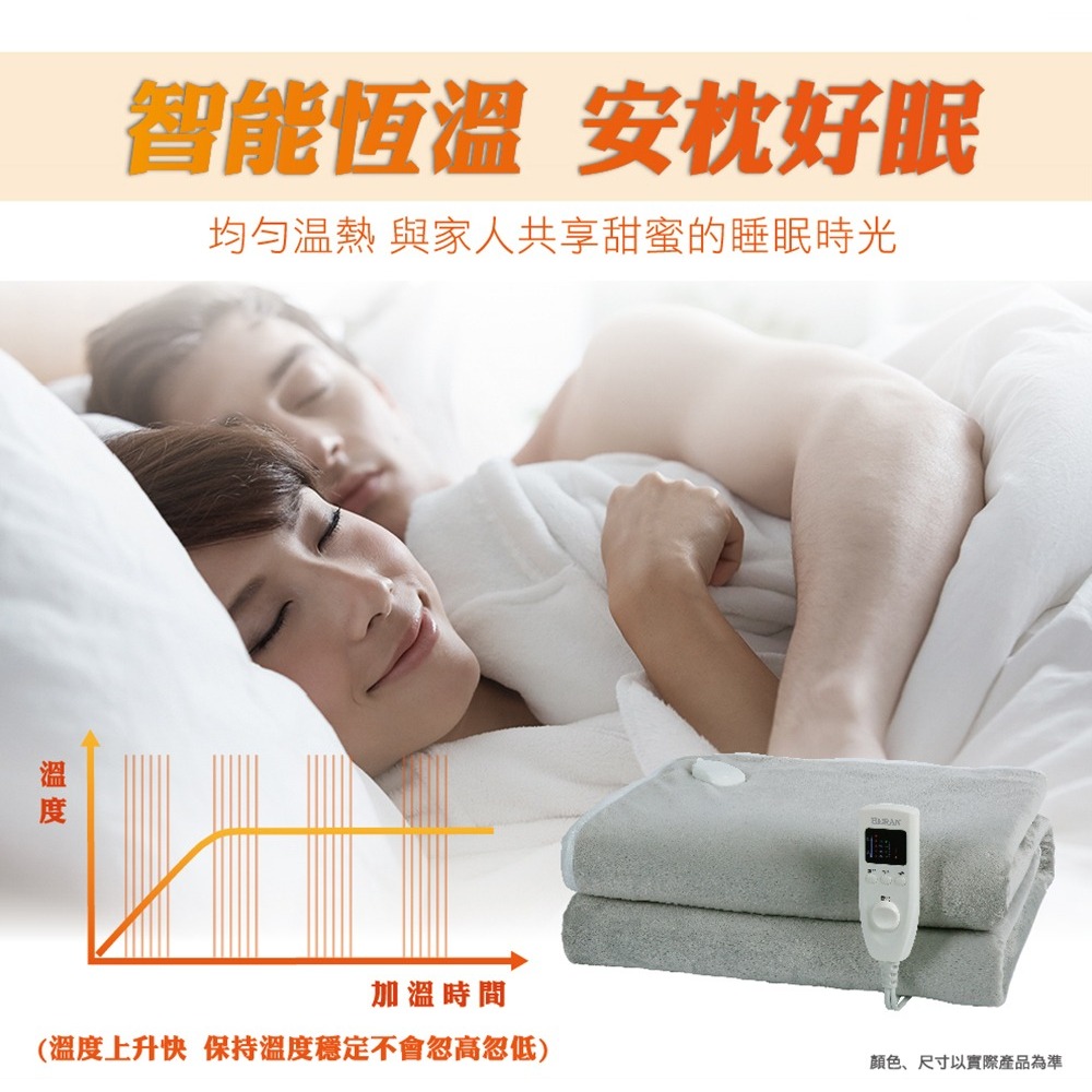 【會員優惠】HERAN 禾聯🔥法蘭絨雙人電熱毯｜恆溫溫控🔸斷電保護🔸洗衣機清洗📢譽的生活美食舖📌25/12-細節圖2