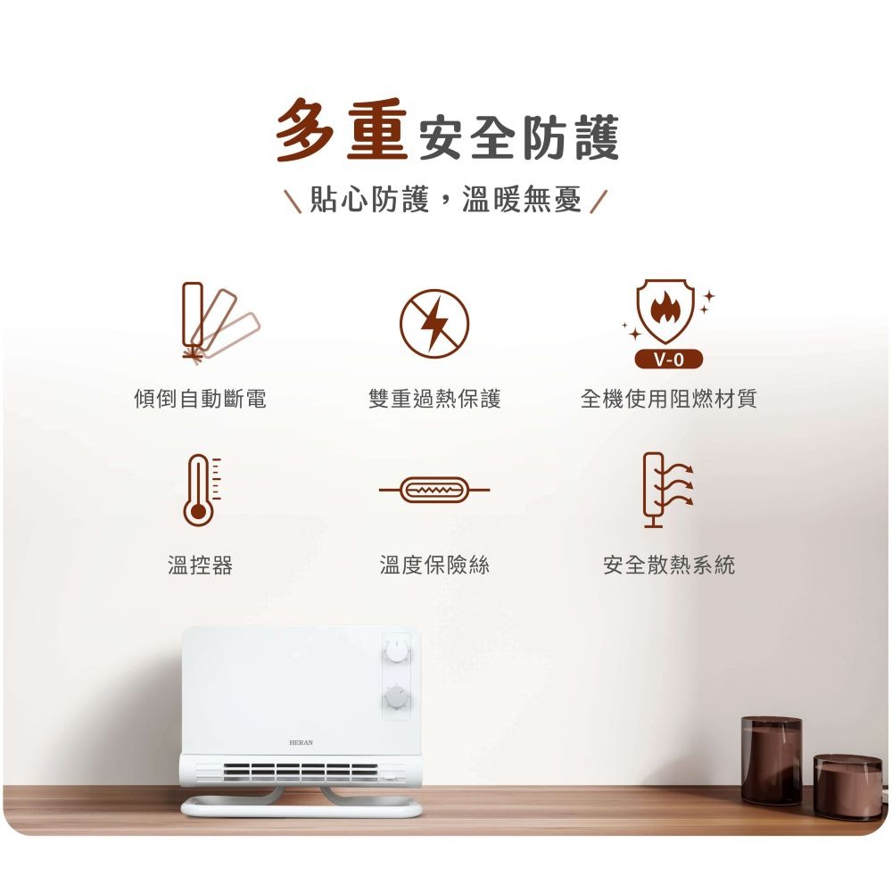 【會員優惠】HERAN 禾聯🔥石墨烯陶瓷電暖器｜居浴兩用🔸多重安全🔸銀離子抑菌📢譽的生活美食舖📌25/12-細節圖8