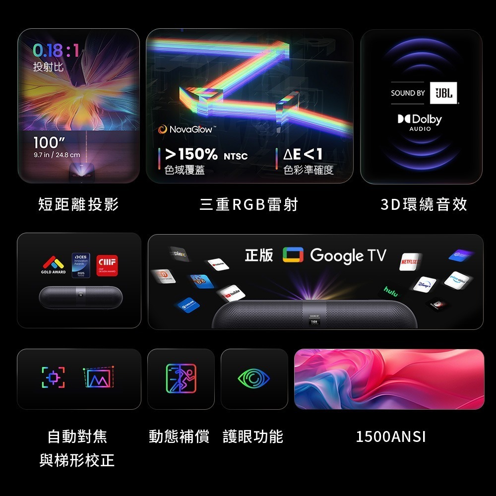 【會員優惠】Yaber🔥K300S 雷射超短焦投影機｜護眼🔸RGB雷射🔸JBL喇叭📢譽的生活美食舖📌25/12-細節圖2