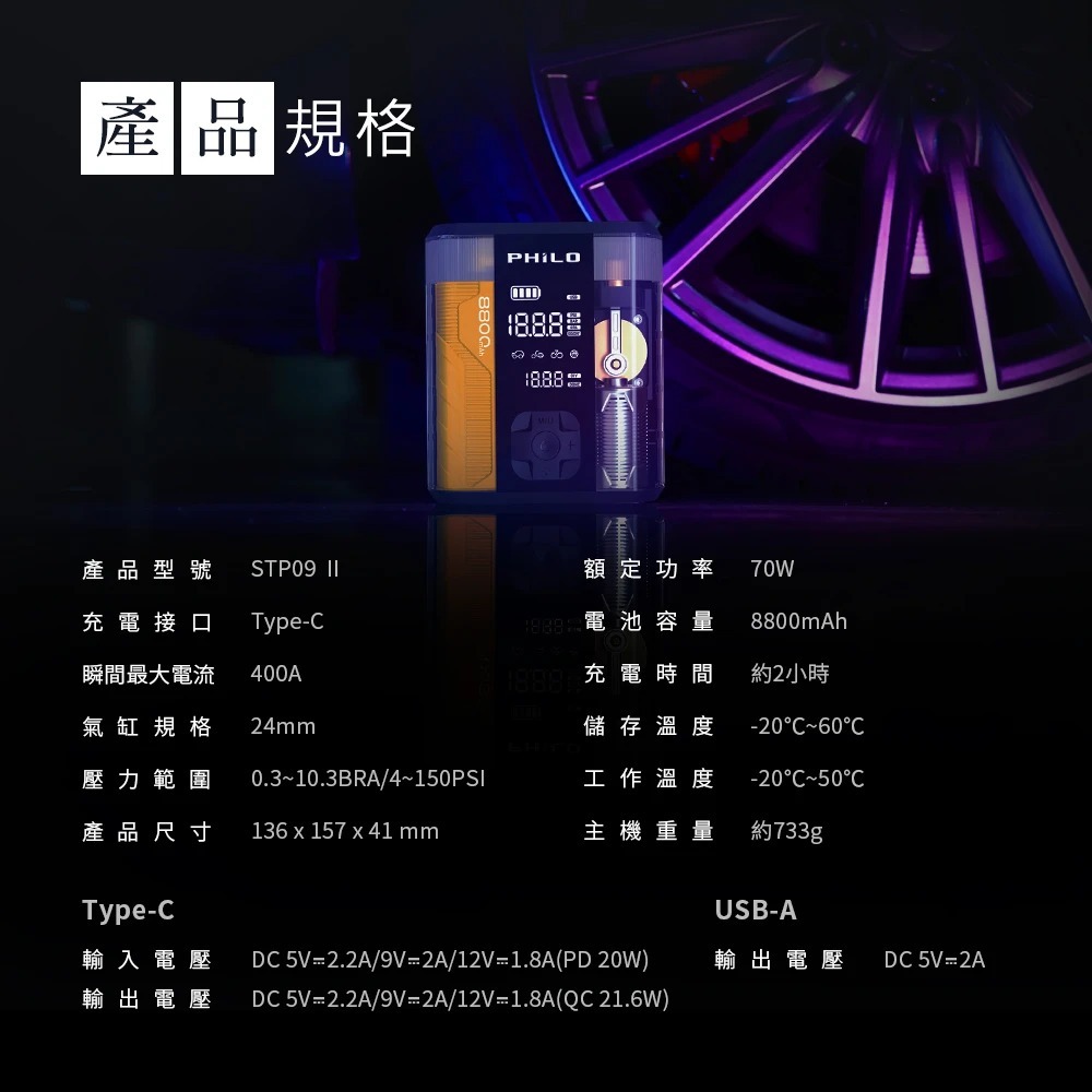 🚗STP09ｘ救車打氣多功能機｜黑