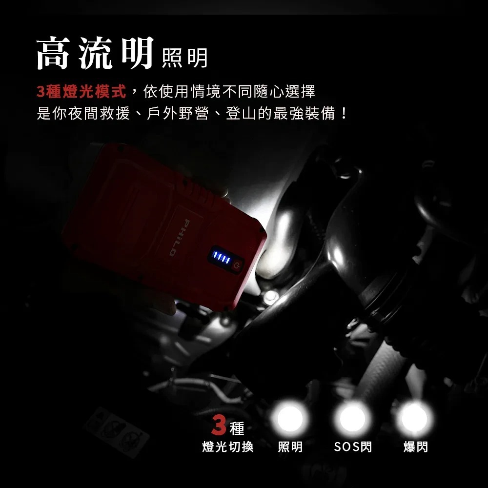 【會員優惠】PHILO 飛樂🔥PJ-512ｘ救車行動電源｜登山🔸照明🔸緊急啟動📢譽的生活美食舖📌25/12-細節圖8