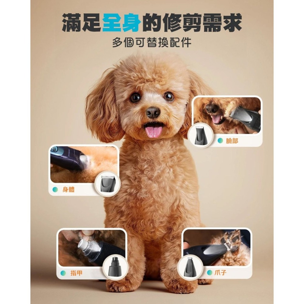 【會員優惠】Oneisall🔥4合1多功能寵物美容修剪套裝｜修毛🔸打磨🔸超靜音補光燈📢譽的生活美食舖📌2601-細節圖3