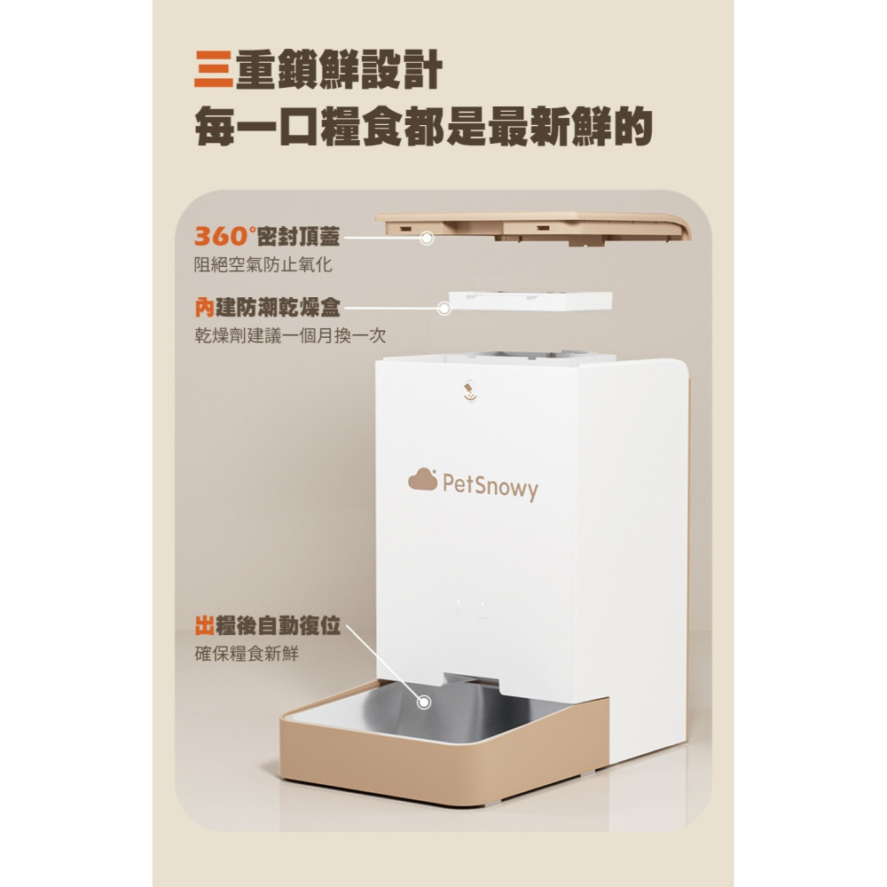 【會員優惠】PetSnowy🔥SNOW+ 寵物智能餵食器｜APP🔸雙供電🔸多重防潮📢譽的生活美食舖 📌2602-細節圖2